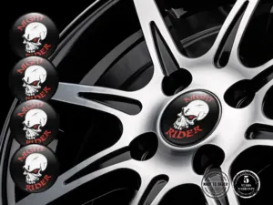 Hub Cap Sticker Custom Racing Sleek Dome Labels